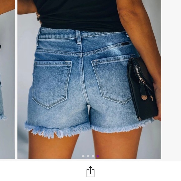 Distressed jean shorts size L NWT - Picture 3 of 3